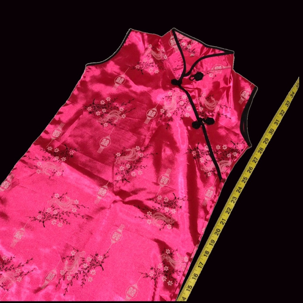 Vintage 90s Hotpink Asian dress